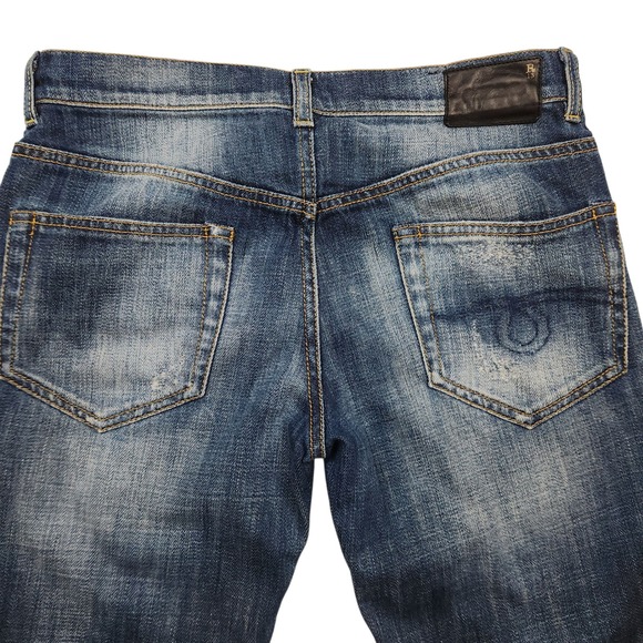 R13 Relaxed Skinny Jeans Women's 28 Distressed Blue Wash Tapered Italy - Picture 6 of 16